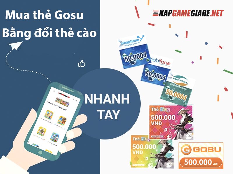 Hướng dẫn đổi thẻ Gosu online giá rẻ, uy tín, chiết khấu cao