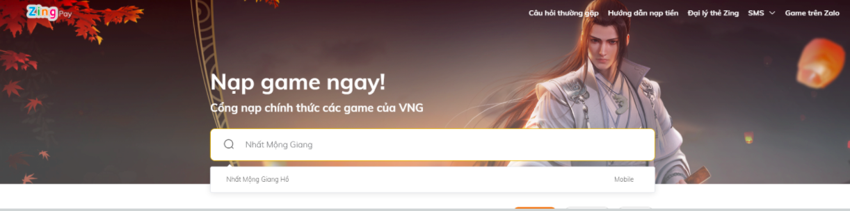 đăng nhập website pay.zing.vn